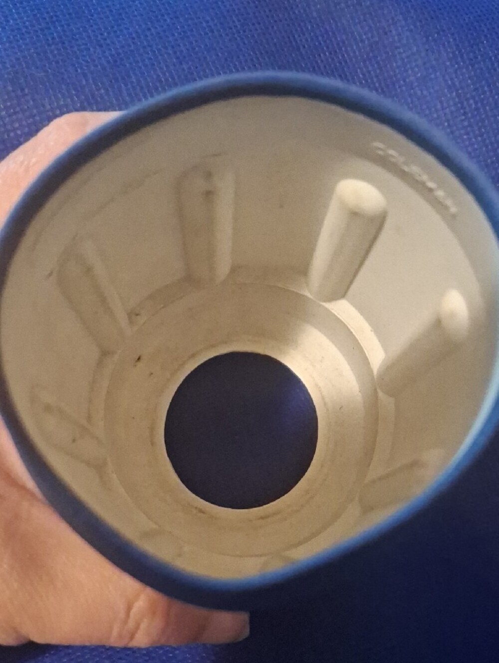 Coleman Navy Blue Foam Can Cooler Lantern Logo Thick Sturdy Vintage - Picture 2 of 3